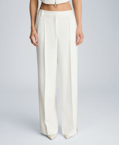 Kenneth Cole Women's High-Rise Pintuck Zip Sides Pants