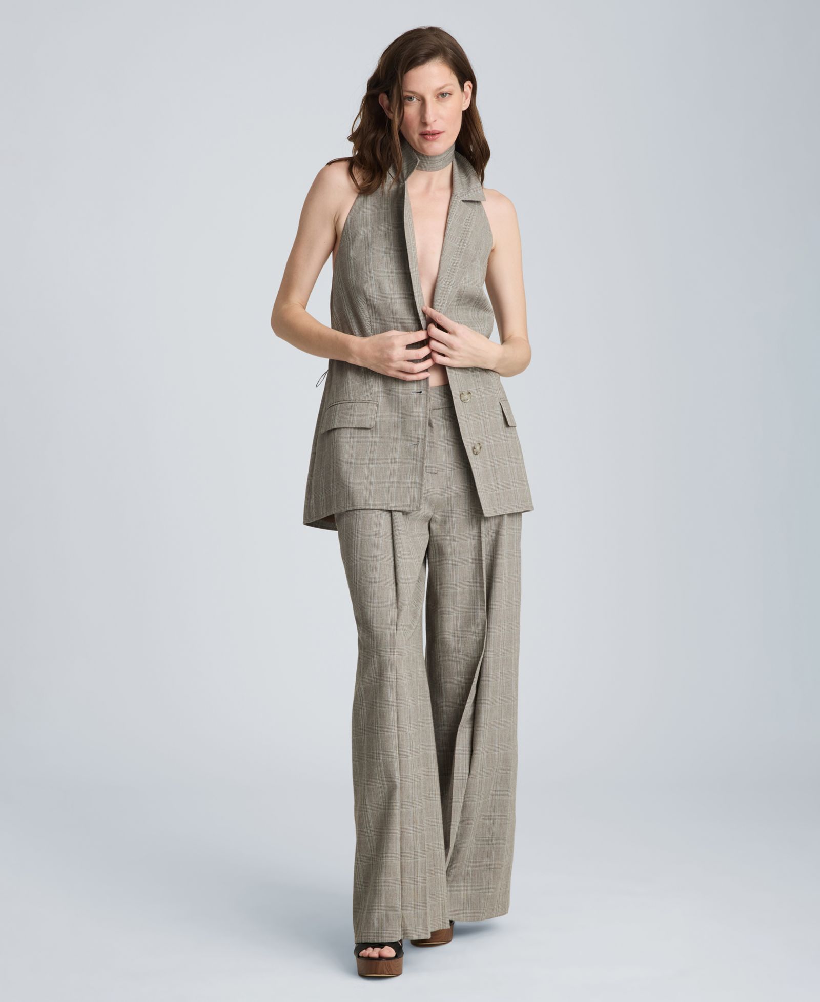 Kenneth Cole Women's High-Rise Pleated Wide-Leg Pants
