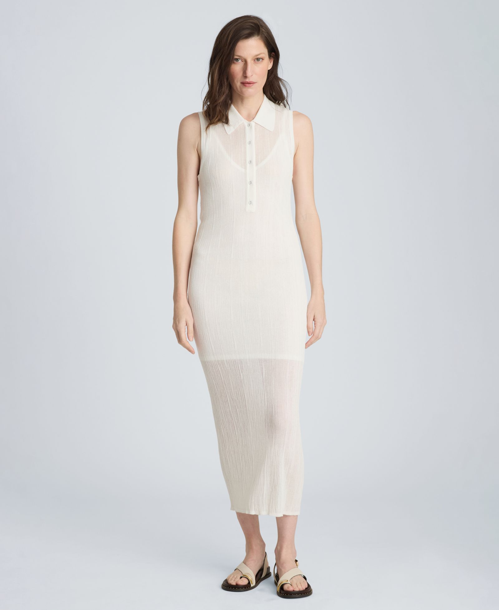 Платье-джемпер Kenneth Cole Women's Variegated Rib Sleeveless Polo