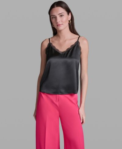 Женская кружевная майка с V-образным вырезом BCBG