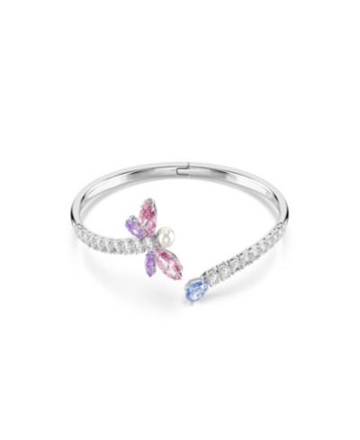 Ariana Grande x Swarovski® Mixed Cuts, Dragonfly, Multicolored, Rhodium-Plated Bangle Bracelet
