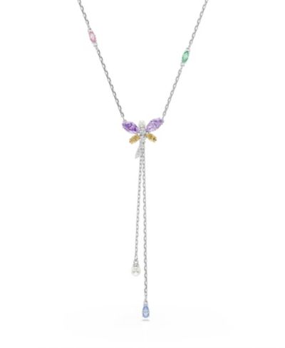 Ожерелье-Y Ariana Grande x Swarovski®, Mixed Cuts, Dragonfly, Multicolored, Rhodium-Plated