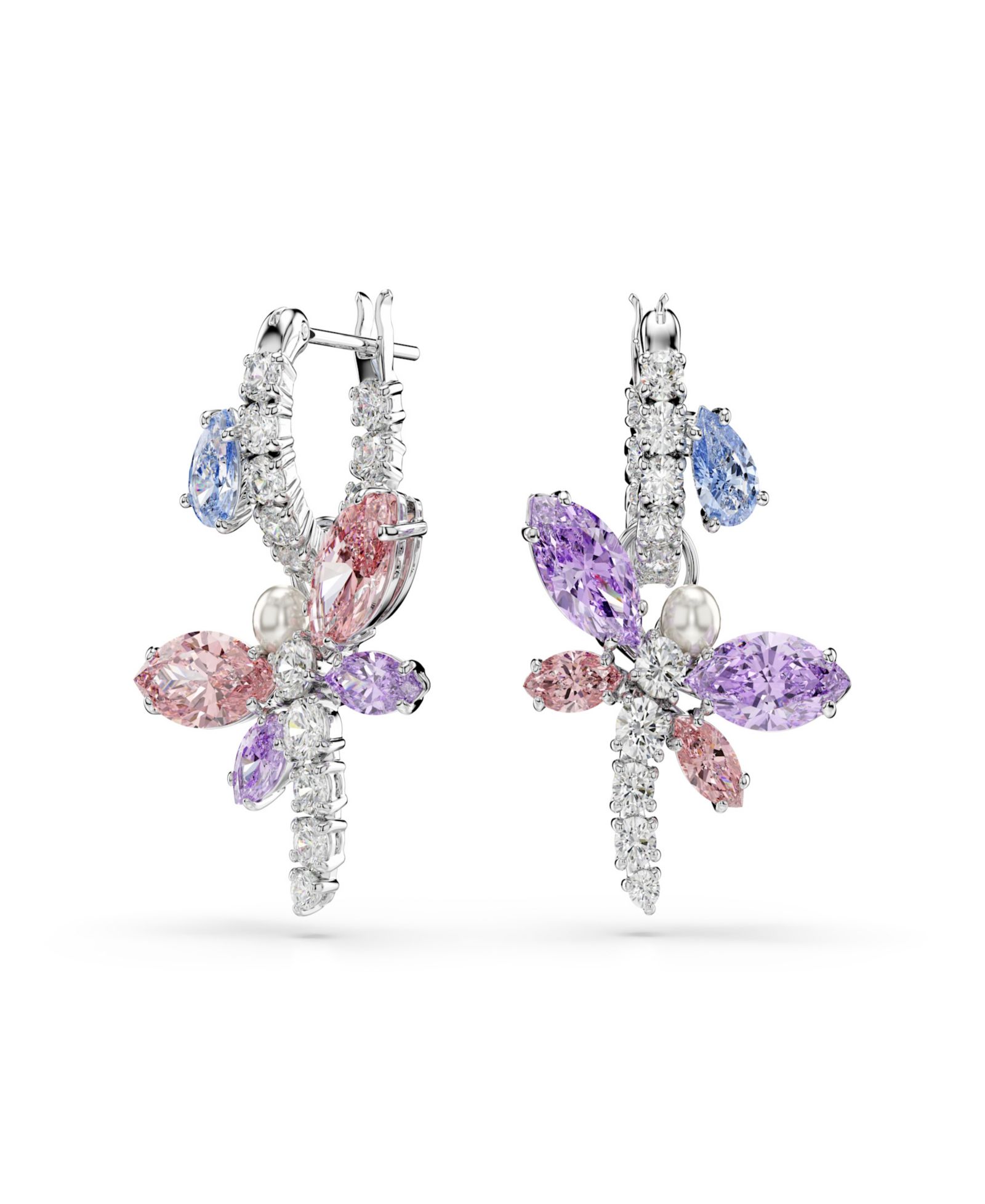 Серьги-подвески Ariana Grande x Swarovski Dragonfly многоцветные с родиевым покрытием