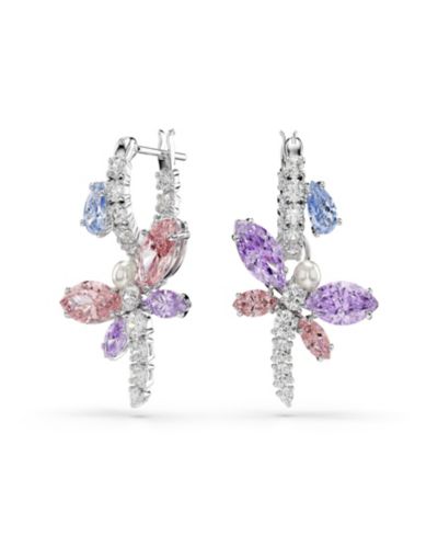 Серьги-подвески Ariana Grande x Swarovski Dragonfly многоцветные с родиевым покрытием
