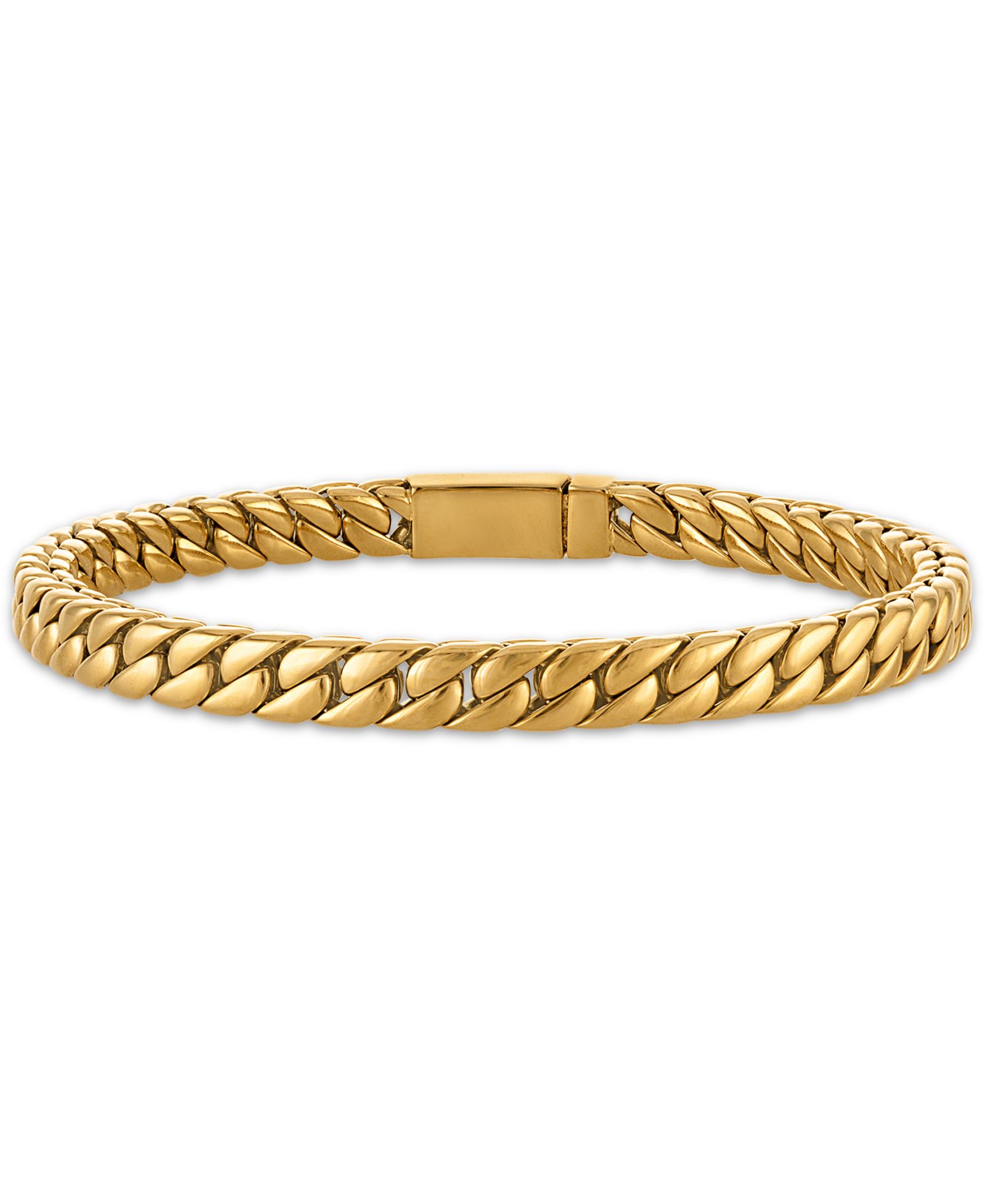 Мужской браслет Esquire Jewelry Polished Double Layer Chain из позолоченной нержавеющей стали