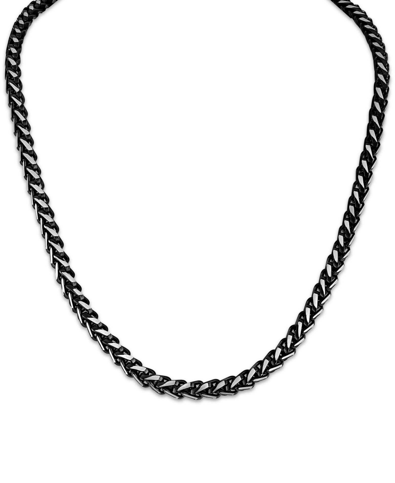 Esquire Men's Jewelry мужское ожерелье Wheat Chain Black and Silver