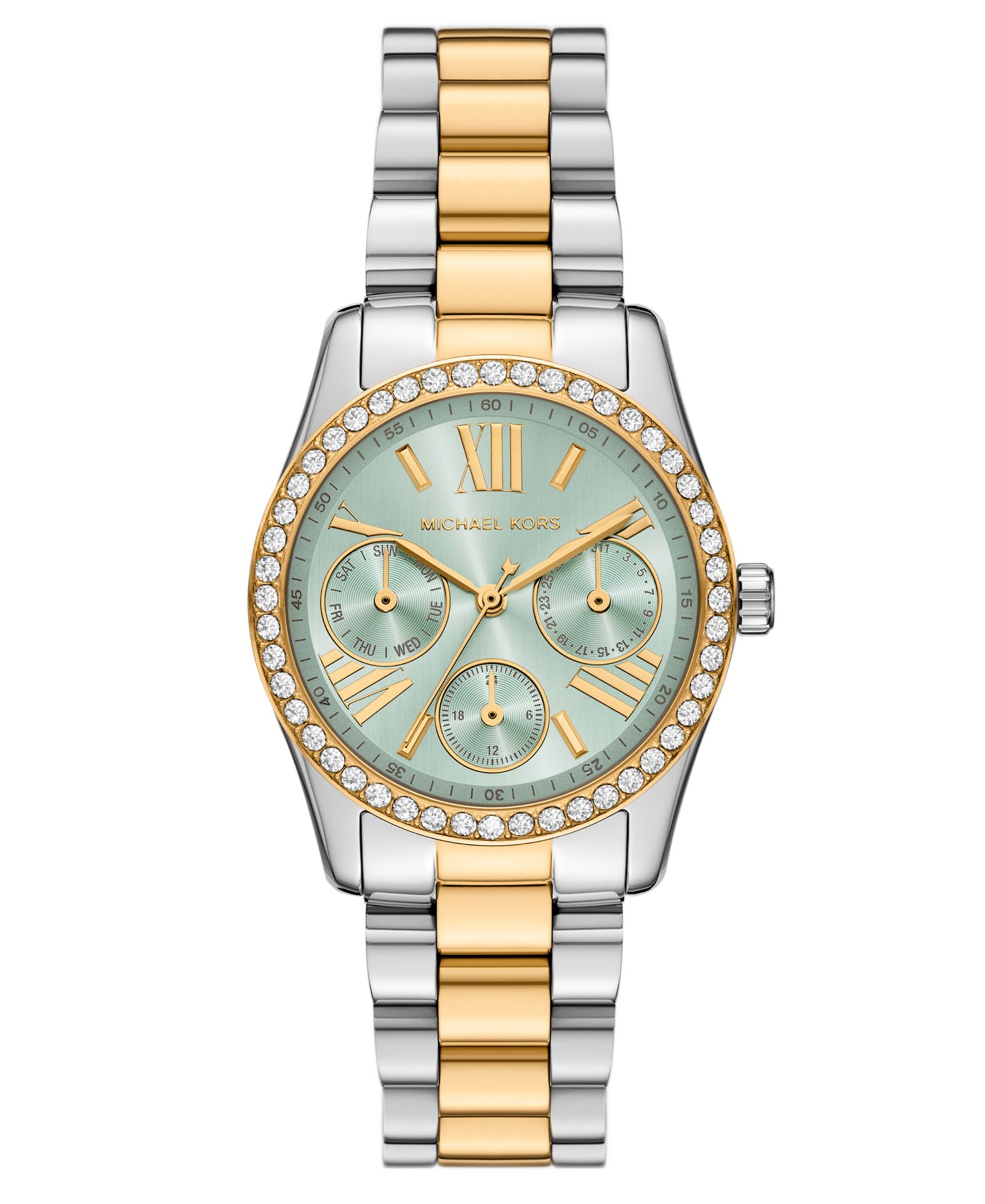 Женские часы Michael Kors Lexington Quartz Multifunction Two-Tone Stainless Steel 34mm