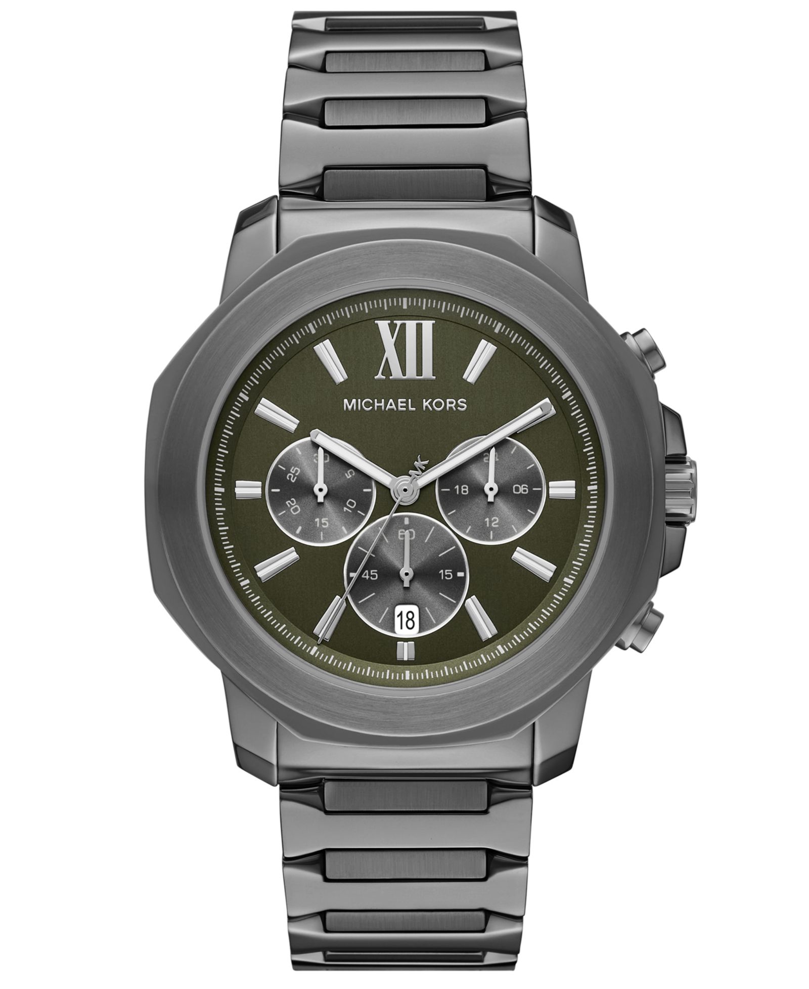 Мужские часы Michael Kors Prescott Quartz Chronograph, сталь gunmetal, 44mm