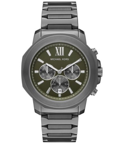 Мужские часы Michael Kors Prescott Quartz Chronograph, сталь gunmetal, 44mm