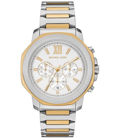 Мужские часы Michael Kors Prescott Quartz Chronograph Two-Tone Stainless Steel 44mm