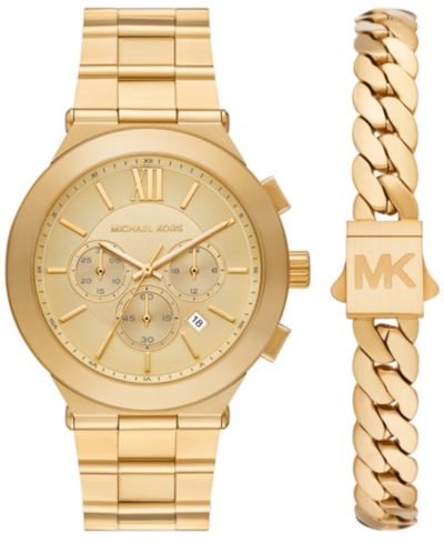 Мужские золотые часы Michael Kors Billie Quartz Chronograph из нержавеющей стали 44mm