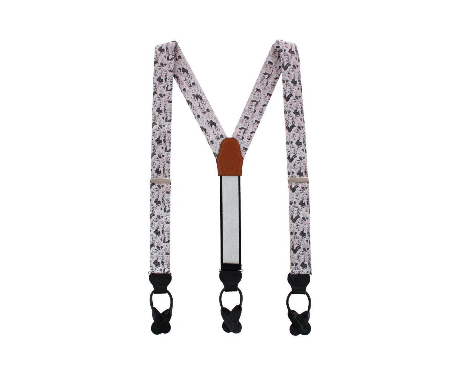 TRAFALGAR Men's Vintage Vixen Novelty Silk Button End Suspenders