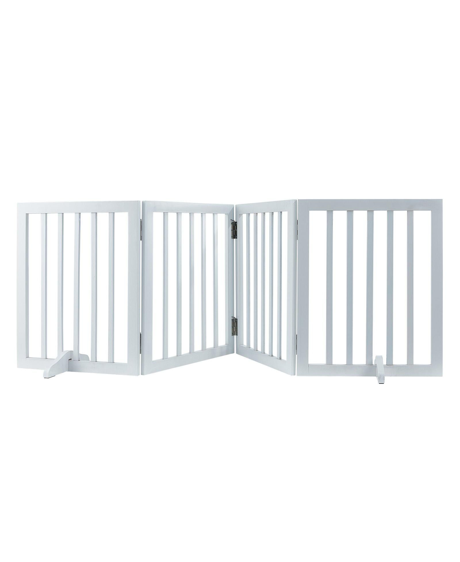 COZITO 24" x 80" Freestanding 4-Panel Foldable Dog Gate for Doorways and Hallways