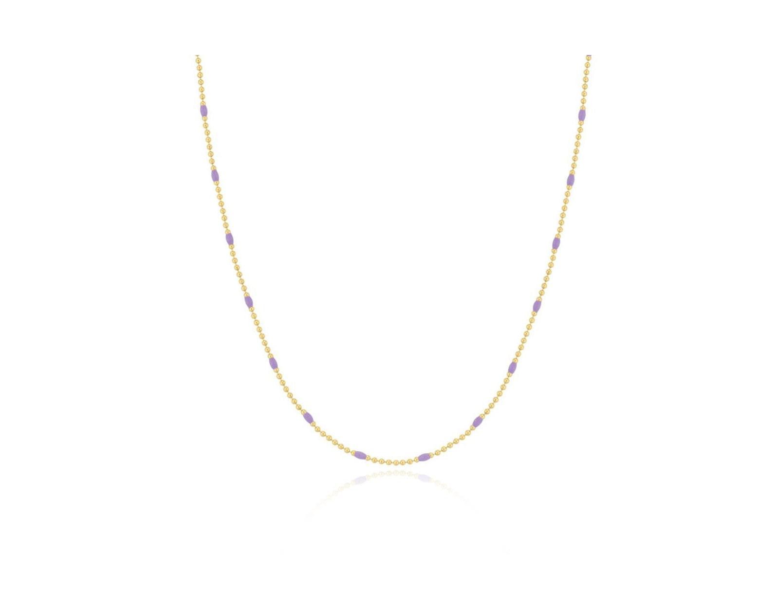 Ожерелье The Lovery Purple Enamel Nugget Bead 14K Gold-Plated Sterling Silver