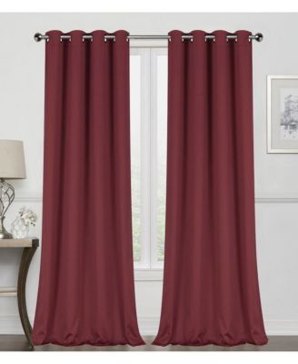 Шторы Kate Aurora Burgundy Red 2 Piece Grommet Top Blackout для длинных окон