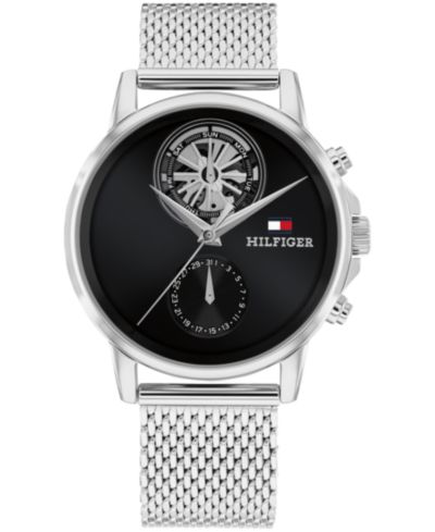 Мужские часы Tommy Hilfiger Multifunction Silver Tone Stainless Steel Mesh Bracelet 40mm