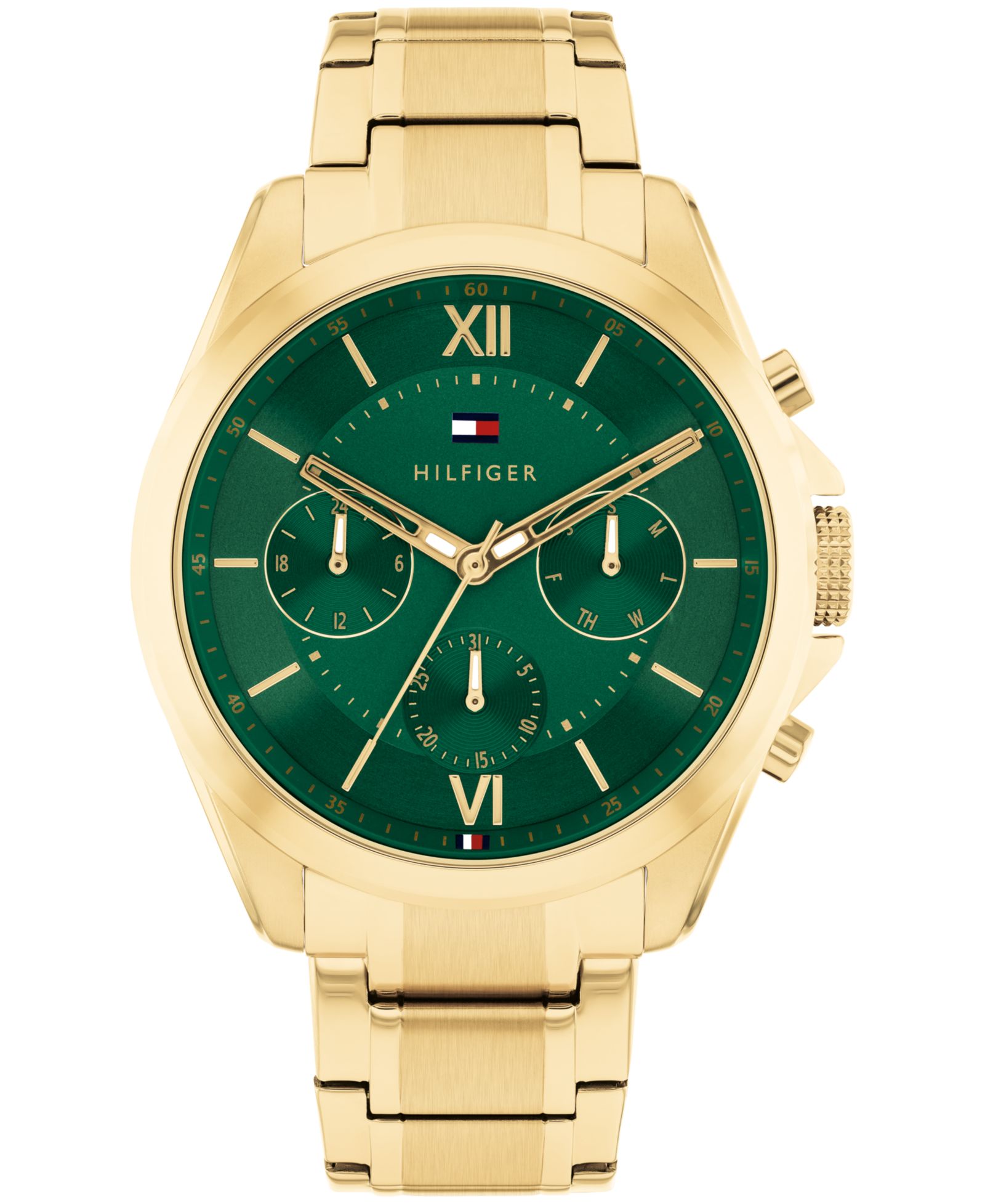 Мужские часы Tommy Hilfiger Multifunction Gold Tone Stainless Steel Bracelet Watch, 42mm