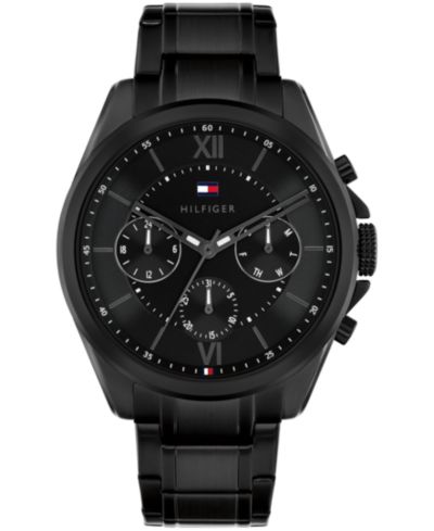 Мужские наручные часы Tommy Hilfiger Multifunction, черная сталь IP, 42mm