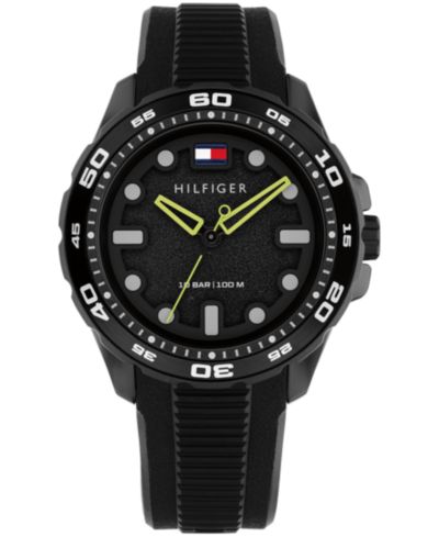 Tommy Hilfiger мужские кварцевые часы с силиконовым ремешком, 40mm, Black