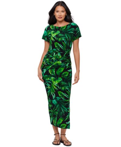 Женское корректирующее платье Body by Miraclesuit Verdure с круглым вырезом и принтом