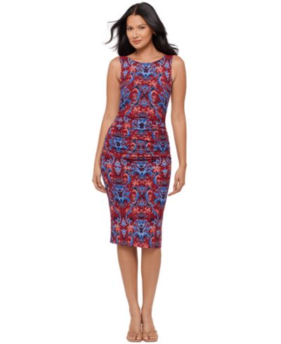 Body by Miraclesuit Women's Printed Scoop Neck Midi Shaping Dress