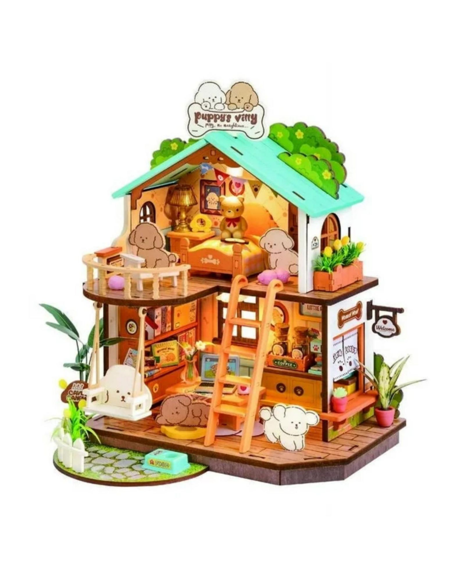 Robotime миниатюрный кукольный домик DIY, многоцветный