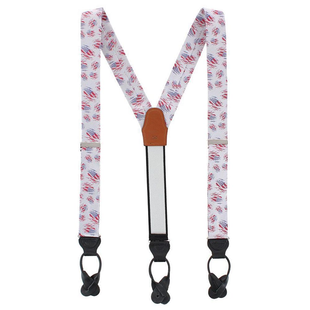TRAFALGAR Men's Stars & Stripes Secret Silk Novelty Button End Brace