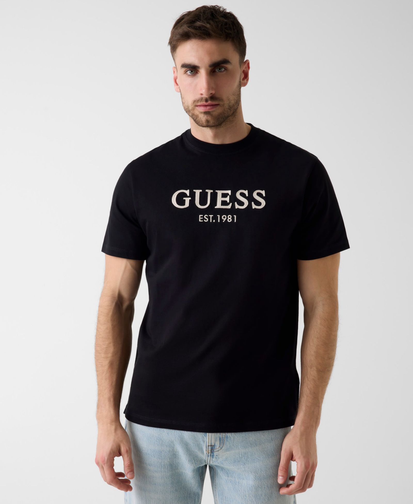 Мужская футболка GUESS Guelogo с вышивкой и коротким рукавом