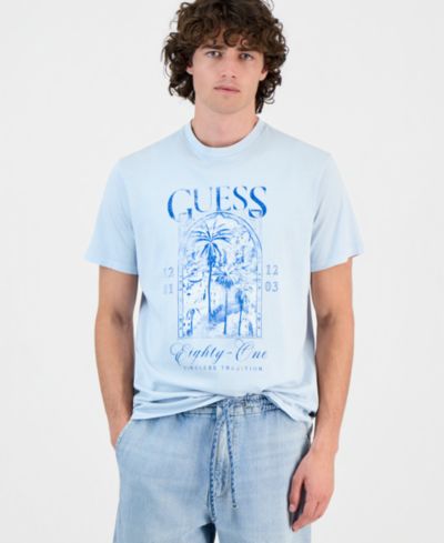 GUESS Men's Coastal City Cotton Graphic Crewneck T-Shirt