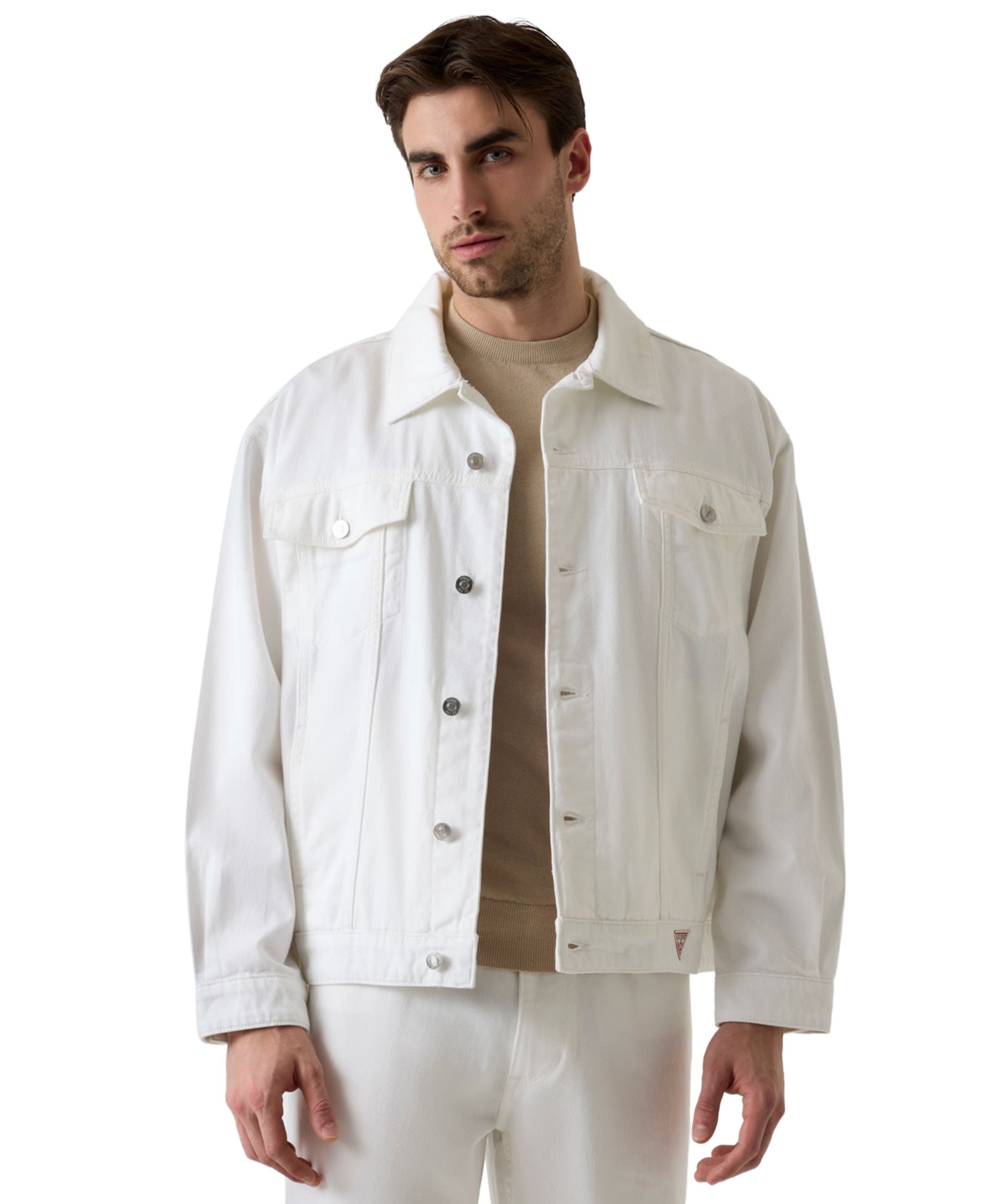 GUESS Men's Regular-Fit Spread Collar Trucker Jacket