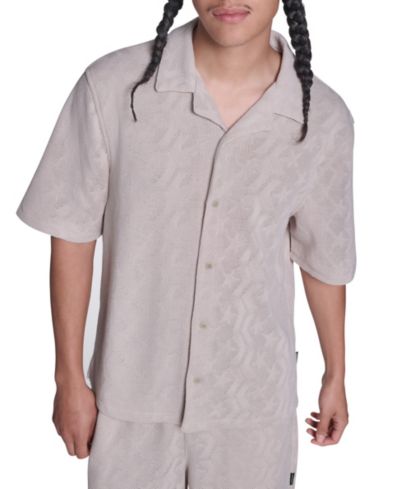 Converse Men's Chevron Crotchet Short-Sleeve Collared Shirt