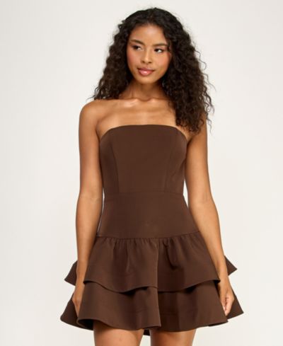 Женское мини-платье SENI & CADE Strapless Drop-Waist Tiered Mini Dress