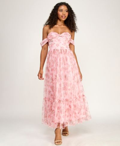 SENI & CADE Women's Floral Ruffle Hem Off-The-Shoulder Dress