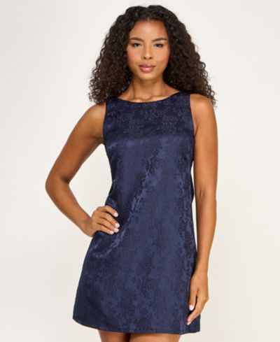 SENI & CADE Juniors' Jacquard Back Bow A-Line Dress