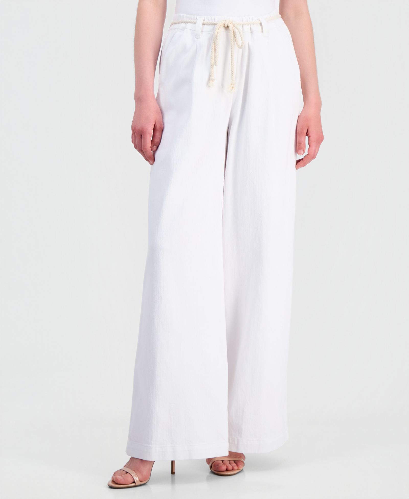 Democracy Брюки Petite "Ab"Leisure Sky Rise Pleated Wide-Leg Rope-Belt