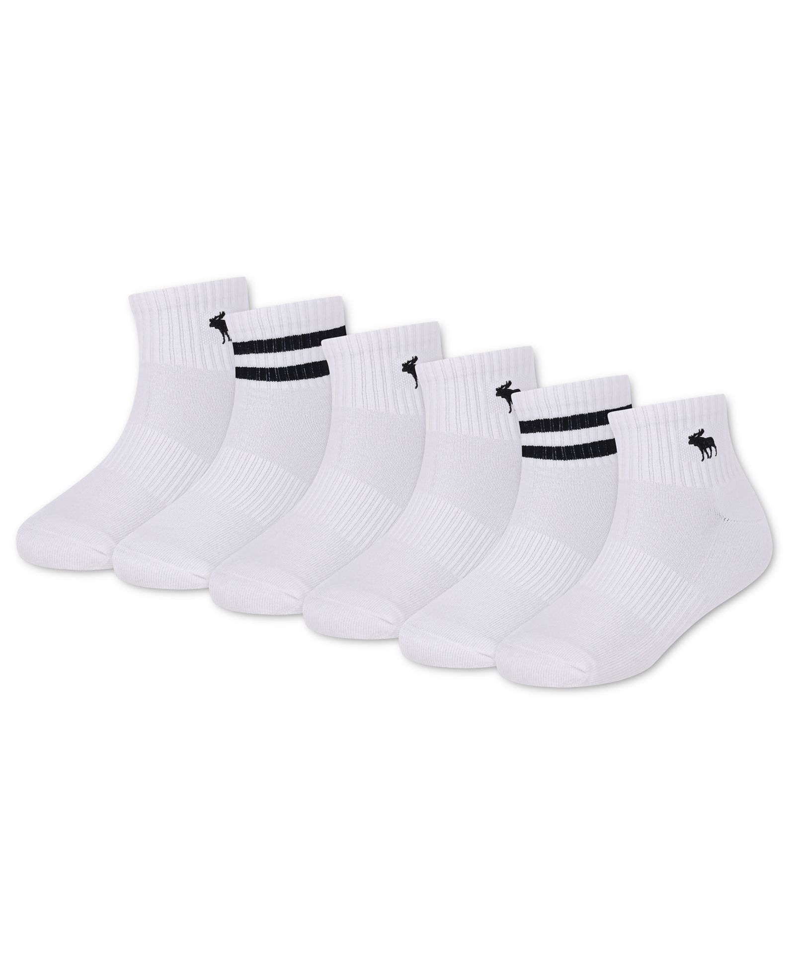 Носки abercrombie kids Boys' 5-11 Core Stripe Quarter, 6-Pack