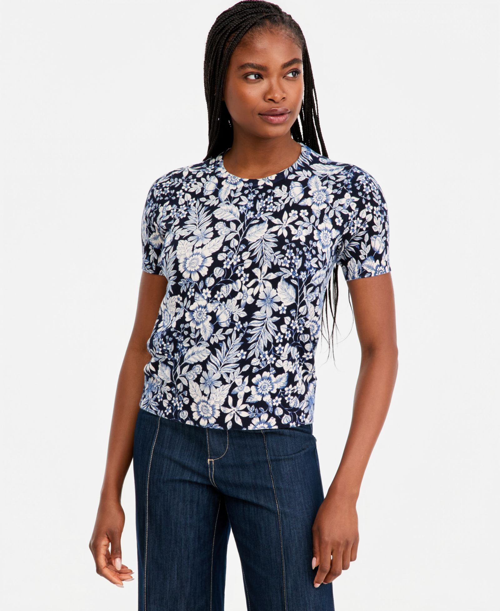 Женский хлопковый свитер Nautica Short-Sleeve Floral