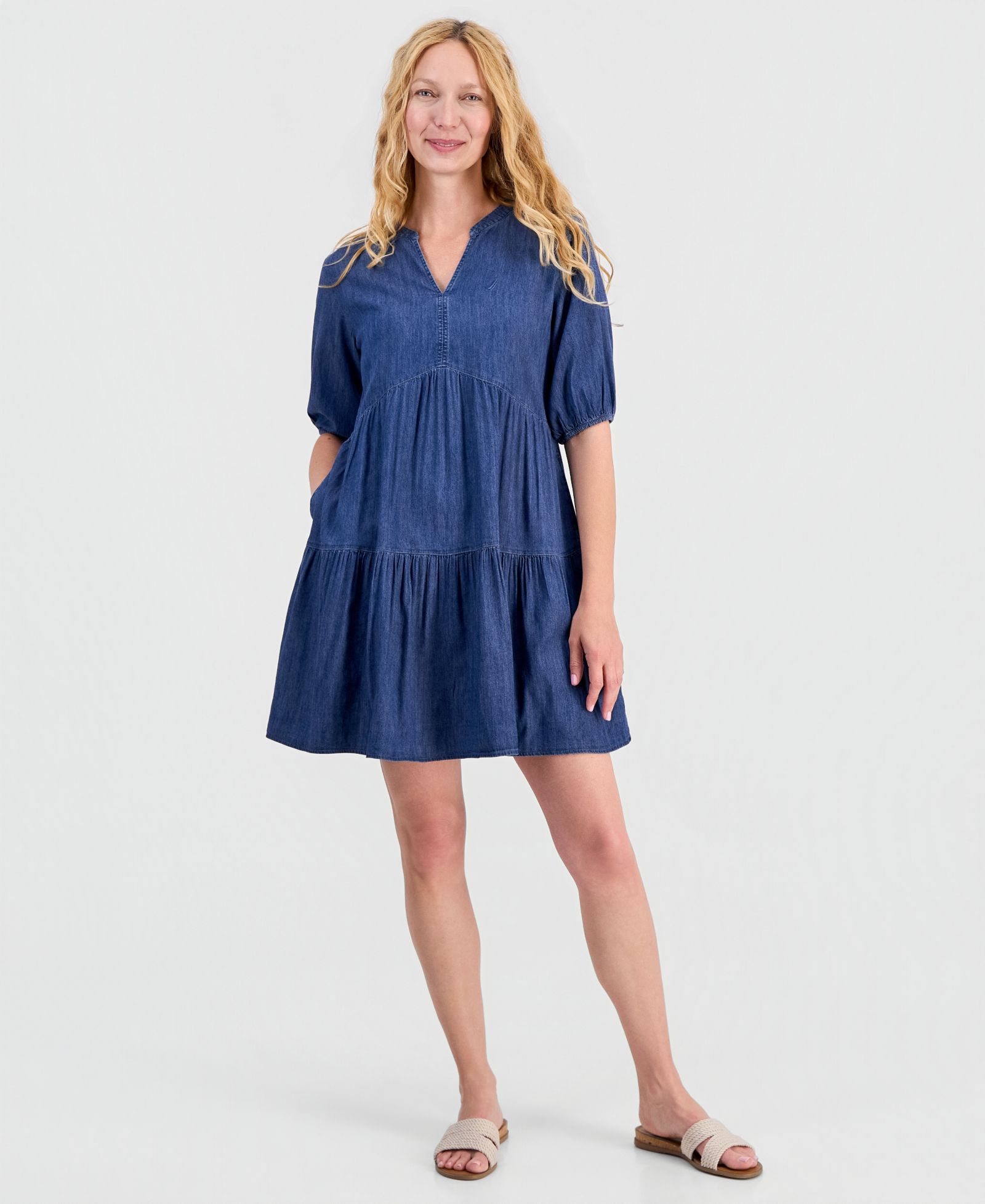 Женское платье Nautica Tiered Chambray A-Line