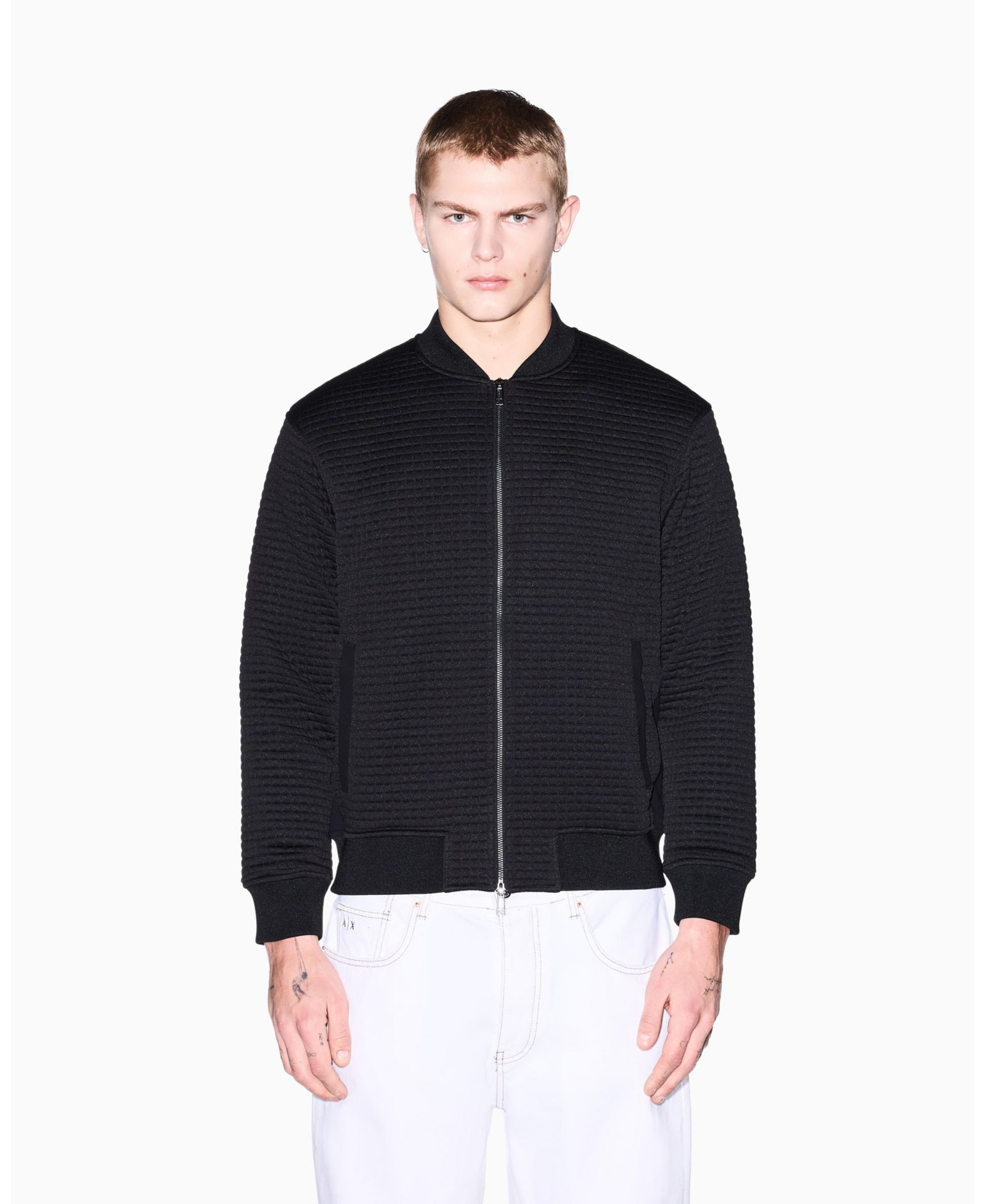 Мужской стеганый бомбер A|X Armani Exchange с текстурированной тканью