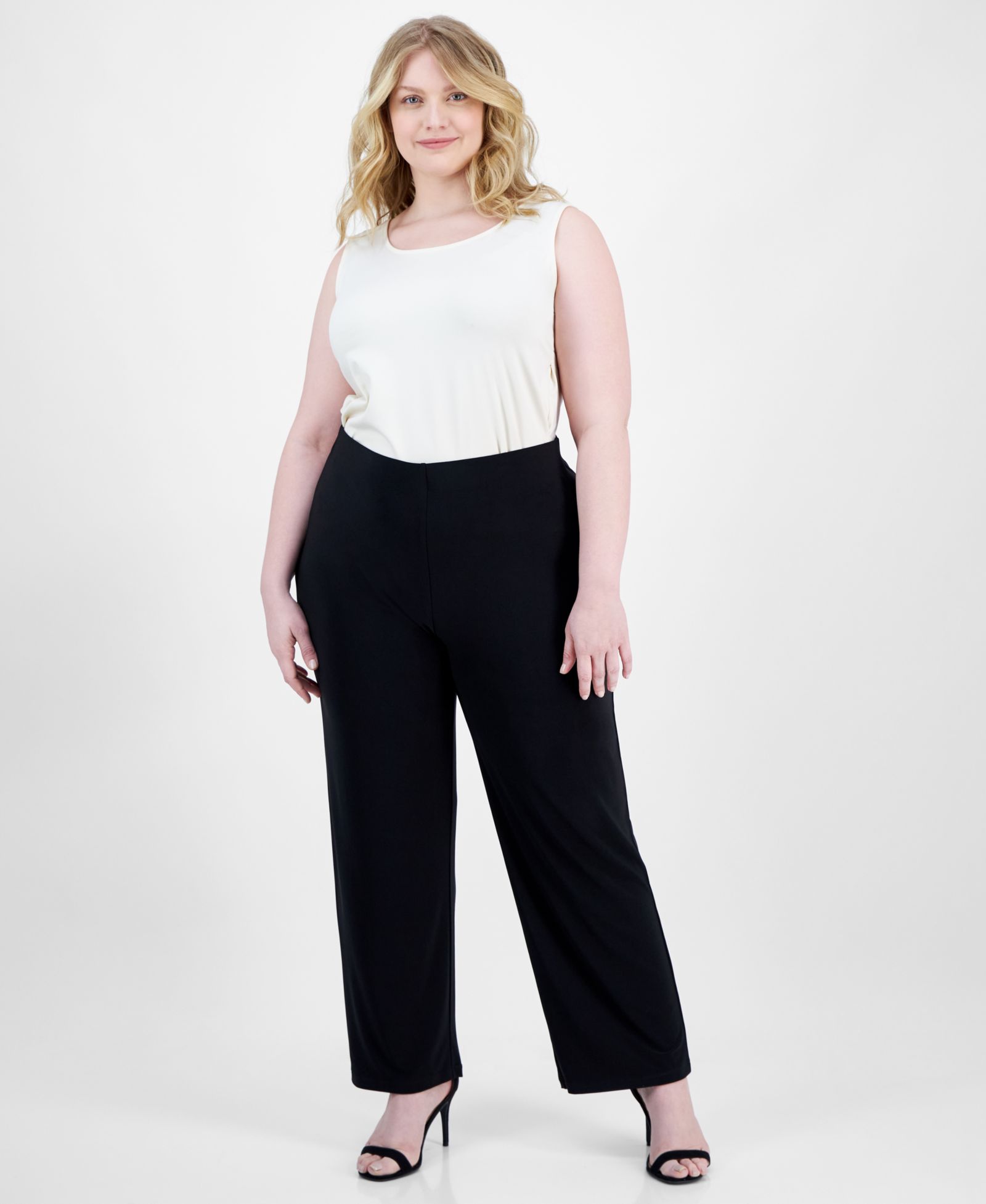 Anne Klein Essentials Plus Size Cropped Pull-On Pants