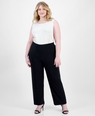 Anne Klein Essentials Plus Size Cropped Pull-On Pants