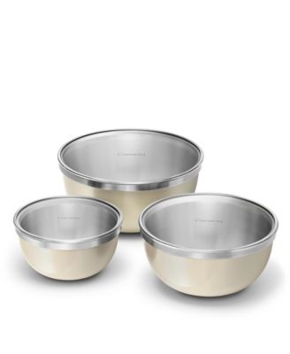 Caraway Premium Stainless Steel 6-Piece Mixing Bowl Set With Glass Lids