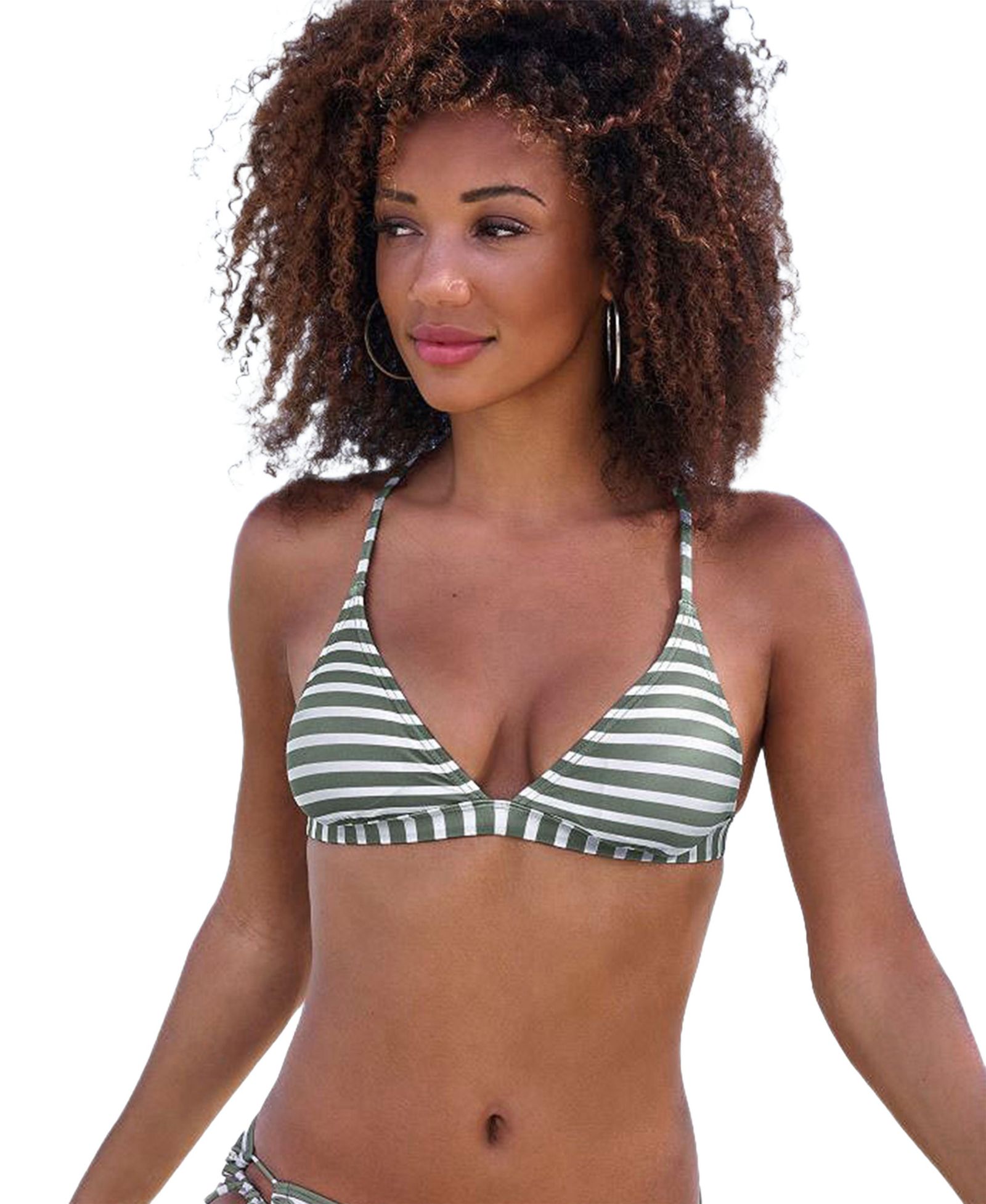 LASCANA Women's Cross Back Removable Pads Triangle Bikini Top