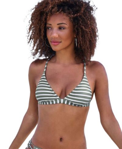 LASCANA Women's Cross Back Removable Pads Triangle Bikini Top