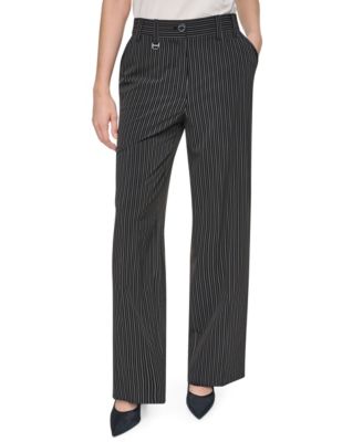 DKNY Women's Every Day Stretch Pleated Wide-Leg Trousers