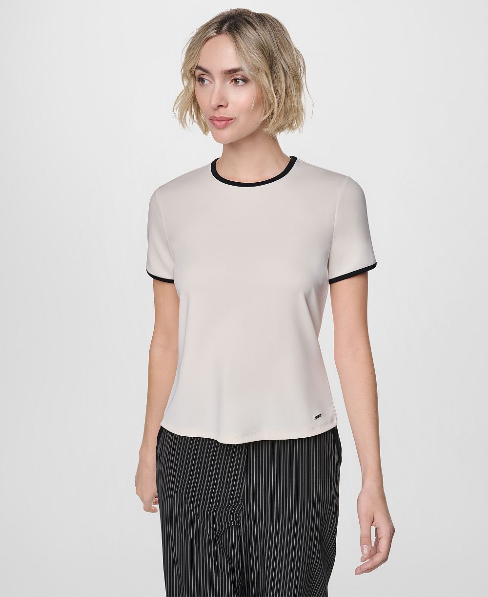Женский топ DKNY с коротким рукавом и круглым вырезом
