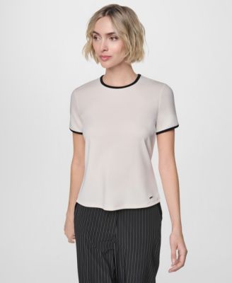 Женский топ DKNY с коротким рукавом и круглым вырезом