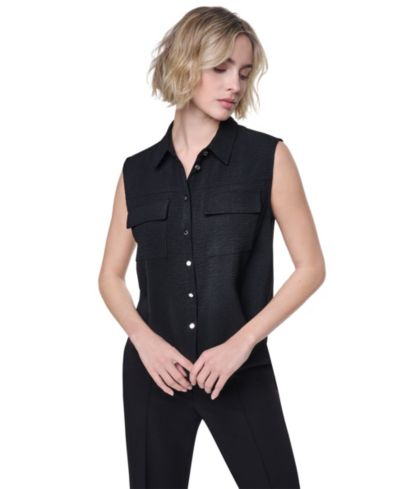 DKNY Женский топ с воротником Washer