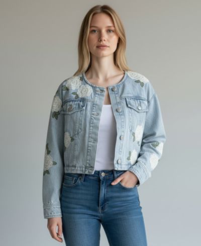 BLANK NYC Women's Cotton Button-Front Shirt Jacket
