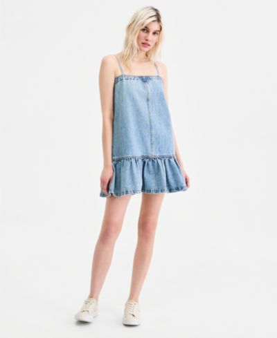 BLANK NYC Women's Cotton Denim Ruffled-Hem Dress